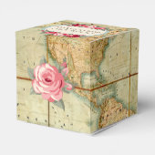 Erlebnis erwartet Vintage Rose der Weltkarte Geschenkschachtel (Rückseite)
