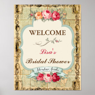 Erlebnis erwartet Vintage Rose der Weltkarte Poster