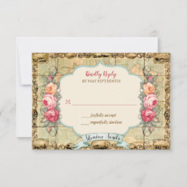 Erlebnis erwartet Vintage UAWG zur Rose der Weltka RSVP Karte