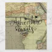 Erlebnis erwartet Vintage Weltkarte Weinetikett (Einzelnes Label)