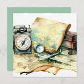 Erlebnis erwartet:Wanderlust Edition, eine Babydus Einladung (Vorne/Hinten)