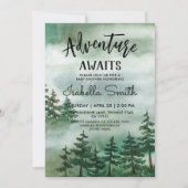 Erlebnis erwartet Watercolor Forest Baby Shower Einladung (Vorderseite)