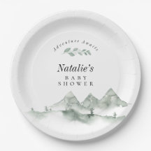 Erlebnis erwartet Watercolor Mountain Baby Dusche