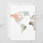 Erlebnis erwartet Watercolor World Map Kinderdusch Einladung (Rückseite)
