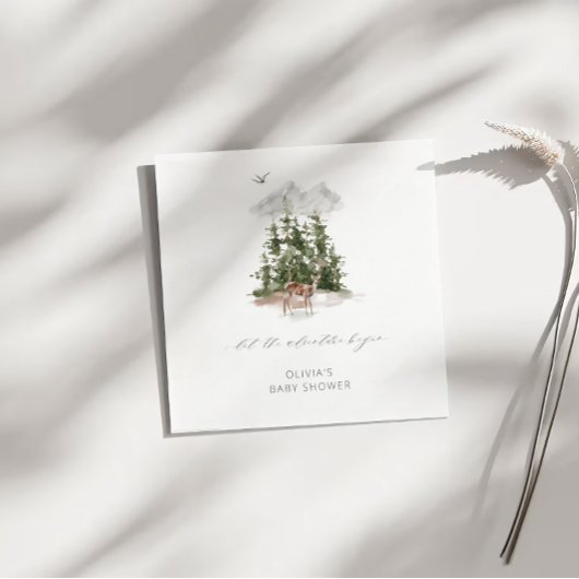 Erlebnis erwartet Wild Forest Liebe Baby Dusche Serviette