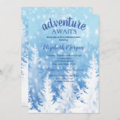 Erlebnis erwartet Winterpine Tree Retirement Party Einladung (Vorne/Hinten)