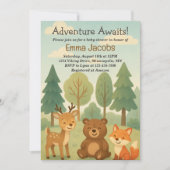Erlebnis erwartet Woodland Baby Dusche Einladung (Vorderseite)