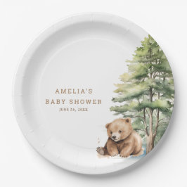 Erlebnis erwartet Woodland Teddy Bär Pappteller