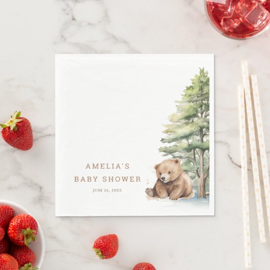 Erlebnis erwartet Woodland Teddy Bär Serviette (Beispiel)