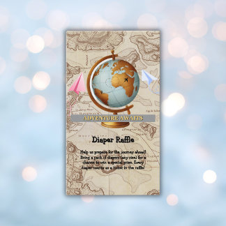 Erlebnis erwartet World Map Baby Shower Begleitkarte