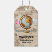 Erlebnis erwartet World Map Baby Shower Geschenkanhänger (Vorderseite)