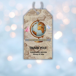 Erlebnis erwartet World Map Baby Shower Geschenkanhänger