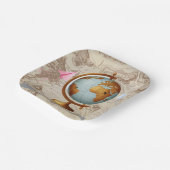 Erlebnis erwartet World Map Baby Shower Pappteller (Gewinkelt)