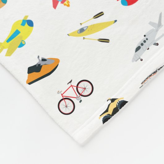 Erlebnis erwartet World Map Vehicles Fleecedecke (Ecke)