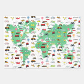 Erlebnis erwartet World Map Vehicles Geschenkpapier Set (Vorderseite 3)