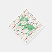 Erlebnis erwartet World Map Vehicles Serviette (Ecke)