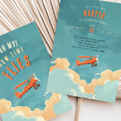 Erlebnis - Flying Airplane Erster Geburtstag Einladung