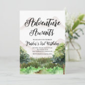 Erlebnis Geburtstag, Camping, Berg Einladung (Stehend Vorderseite)