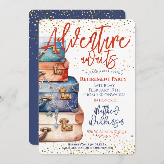 Erlebnis im Party für Rentner Einladung (Vorne/Hinten)