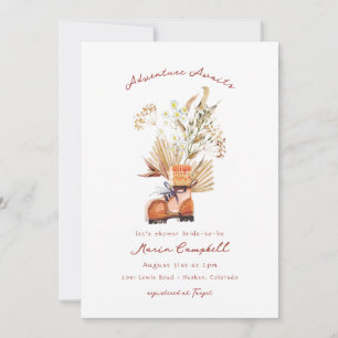 Erlebnis wartet auf Wandern Blume Brautparty Einladung