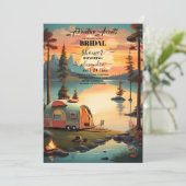 Erlebnis wartet Bergwald Brautparty Einladung (Stehend Vorderseite)