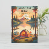 Erlebnis wartet Bergwald Brautparty Einladung (Stehend Vorderseite)