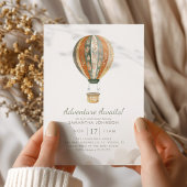 Erlebnis wartet Herbst Hot Air Ballon Babydusche Einladung