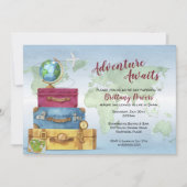 Erlebnis wartet Koffer Farewell Moving Party I Einladung (Vorderseite)