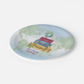 Erlebnis wartet Koffer weg von Abschied Pappteller (Schrägansicht)