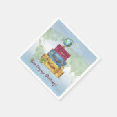 Erlebnis wartet Koffer weg von Abschied Serviette (Ecke)