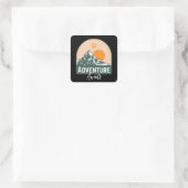 Erlebnis wartet quadratischer aufkleber (Tasche)