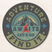 Erlebnis wartet runder pappuntersetzer (Vorderseite)