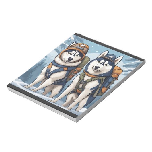 Erlebnis wartet, Schneeflocken Beckon Notizblock (Rotiert)