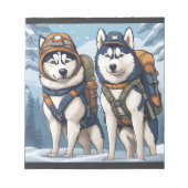 Erlebnis wartet, Schneeflocken Beckon Notizblock (Vorderseite)