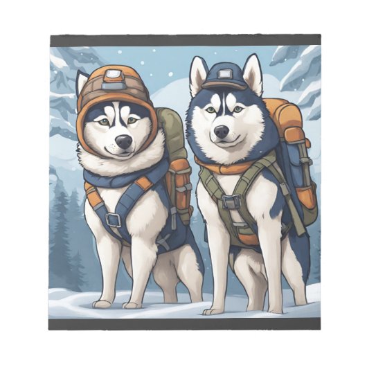 Erlebnis wartet, Schneeflocken Beckon Notizblock (Vorderseite)