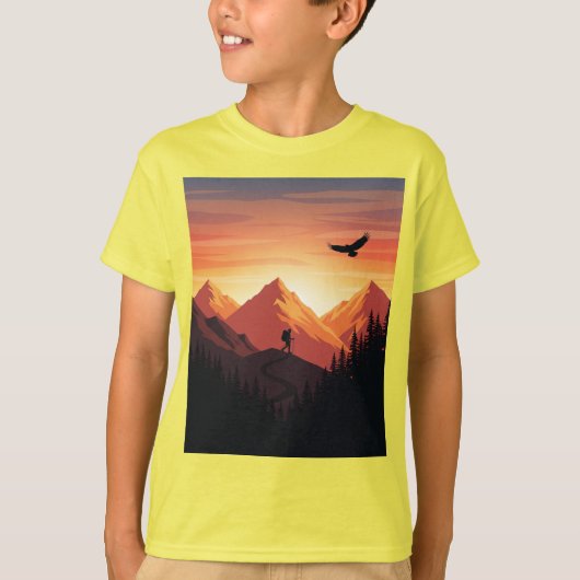 Erlebnis wartet Silhouette Berg T-Shirt (Vorderseite)
