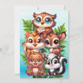 Erlebnis wartet | Woodland Creatures Babydusche Einladung (Rückseite)