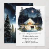 Erlebnis Wasserfarbenwald erwartet Kinderdusche Einladung (Vorne/Hinten)