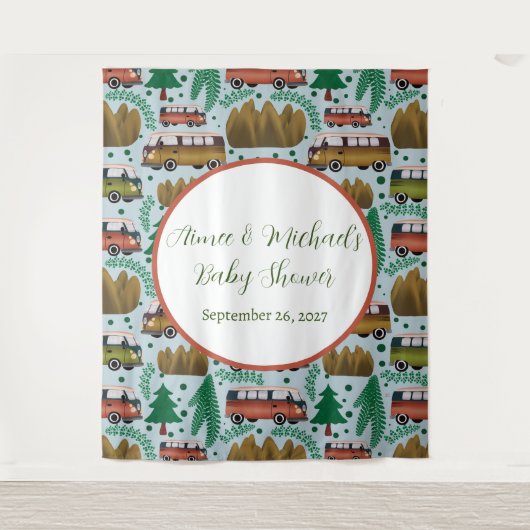 Erlebnisangebote: Camper Baby Boy Shower Wandteppich (Vorderseite)