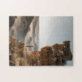 Erlebnisbergsteigen majestätischer gelber Himmel a Puzzle (Horizontal)