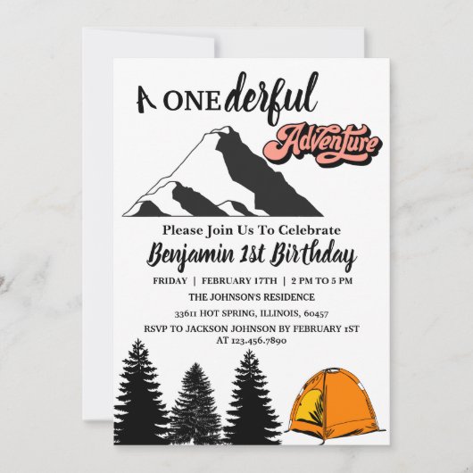  Erlebnisfeier Erster Geburtstag Einladung (Vorderseite)