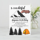  Erlebnisfeier Erster Geburtstag Einladung (Stehend Vorderseite)