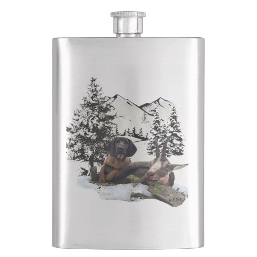 Erlebnisflasche für Bergziegen Flachmann (Vorderseite)