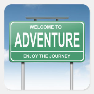 Erlebniskonzept. Quadratischer Aufkleber