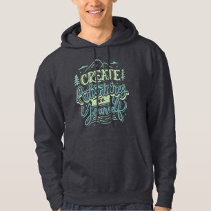Erlebnisse Vintager Stil Typografie Wandern Hoodie