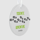 Erlebniswandern Stiefel Personalisierter Name Foto Ornament (Vorderseite)