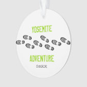 Erlebniswandern Stiefel Personalisierter Name Foto Ornament (Vorderseite)