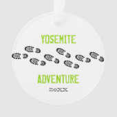 Erlebniswandern Stiefel Personalisierter Name Foto Ornament (Vorderseite)