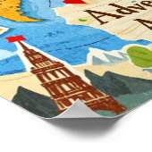 Erlebniswelten für World Map Heart Buttone Poster (Ecke)