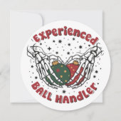 Erlebte Ball Handler Weihnachts-Skelett Hand Feiertagskarte (Vorderseite)
